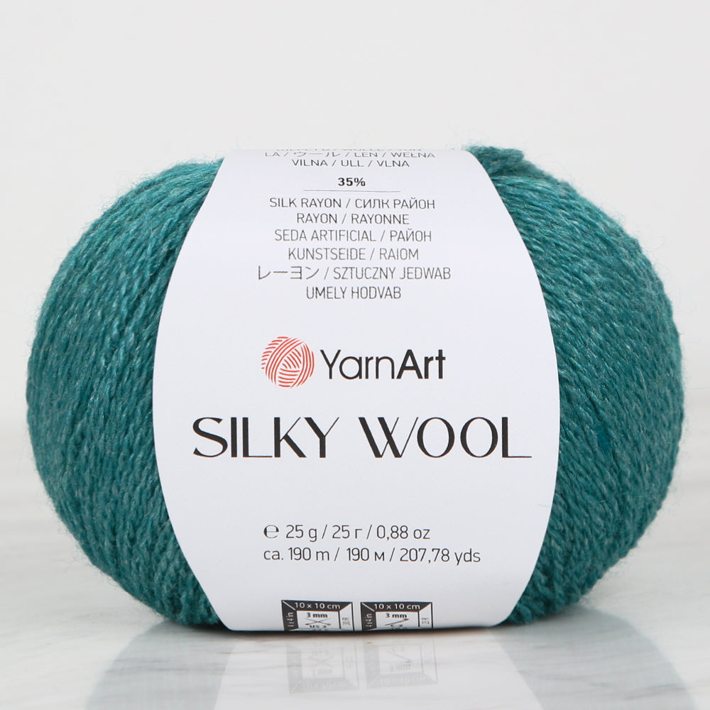 YarnArt SILKY WOOL Yeşil El Örgü İpi - 339